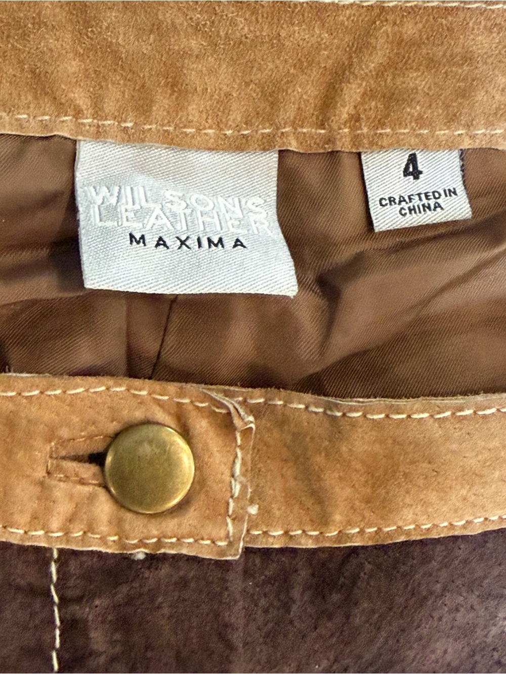 Y2K Wilson’s Leather Maxima Suede Denim Crochet Patchwork halter top & pant set - Picture 7 of 15
